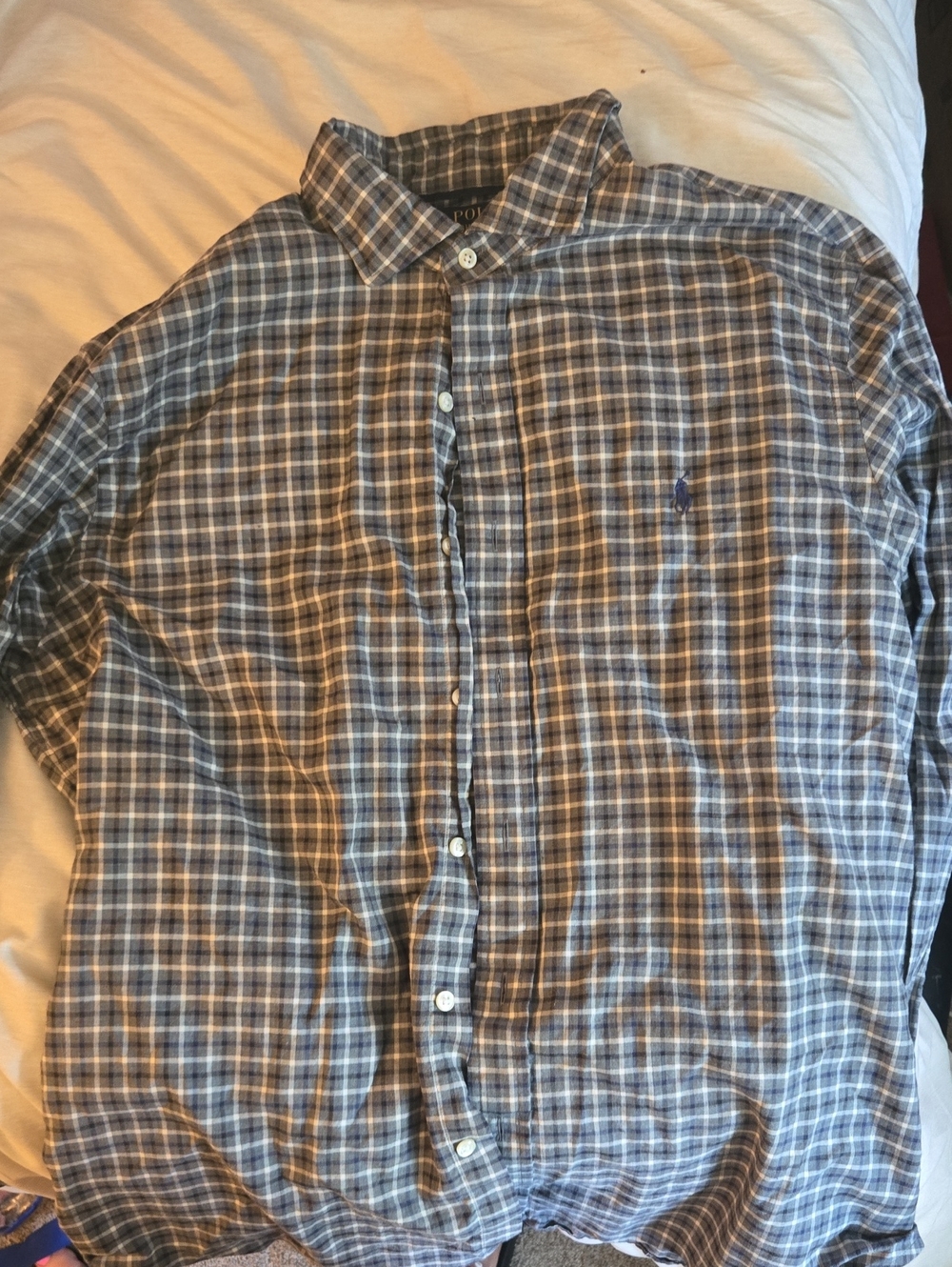 Polo by Ralph Lauren Green, Black, and White Plaid Button-Down Shirt Slim Fit